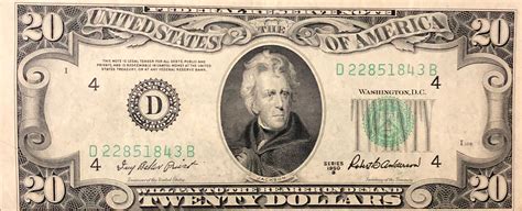 Tilt the note to see the. . 1950 series 20 dollar bill